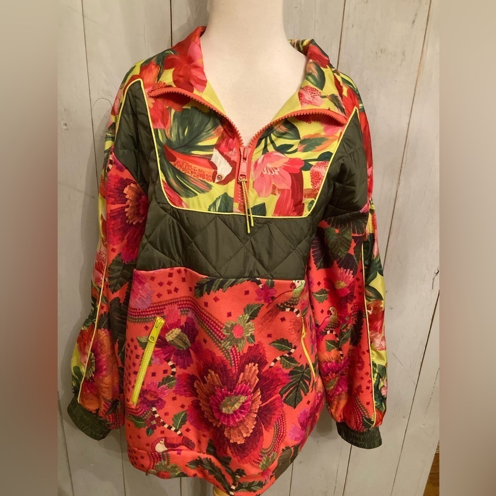 FARM RIO ANTHROPOLOGIE  Blooming Gardens, Quilted, Anorak & Sweatshorts Set S-L - Picture 7 of 13
